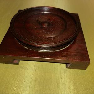 MCM Chinese  wood pedestal display bases for bowl, vase, sculpture plants.